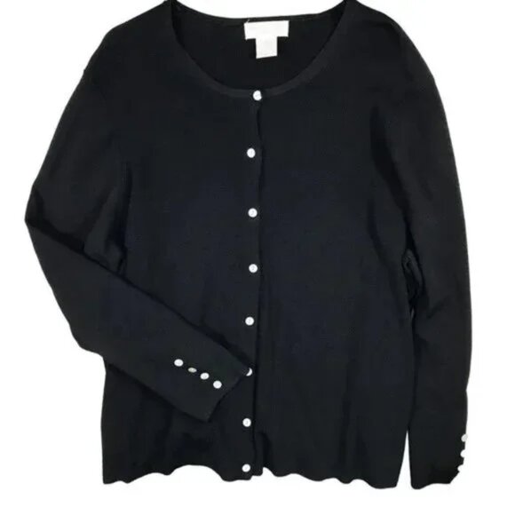 Black Cardigan Sweater 2X, Worthington - Picture 2 of 7